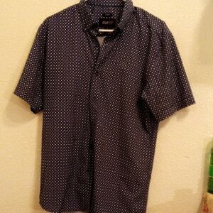 Kenneth Cole Black and White Patterned Shirt